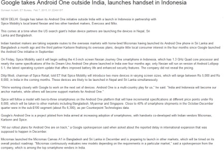 Google takes Android One outside India, launches handset in Indonesia